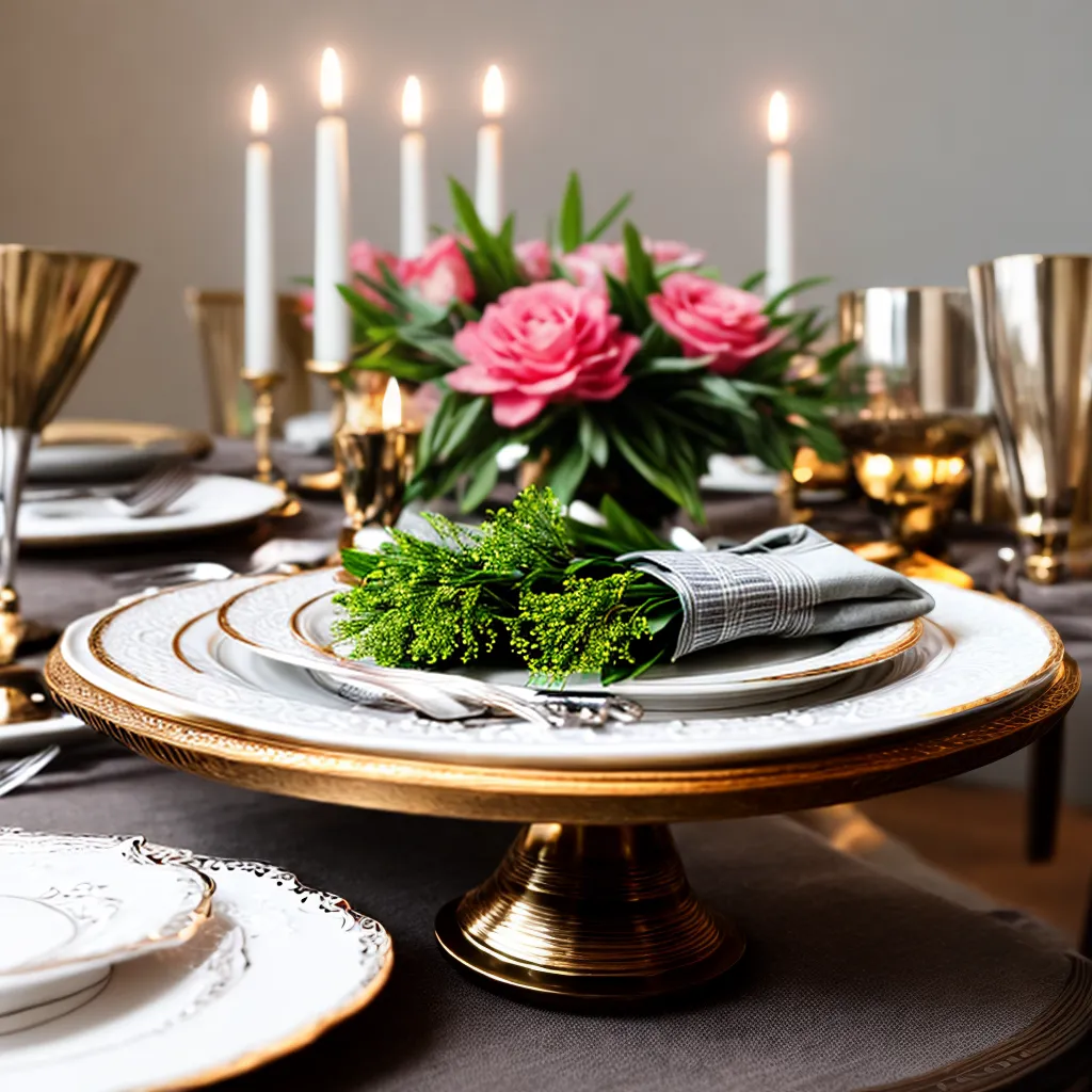 mesa jantar elegante prataria cristais flores
