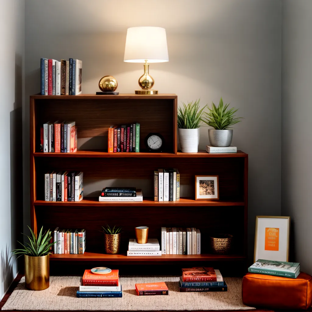estante livros objetos decorativos