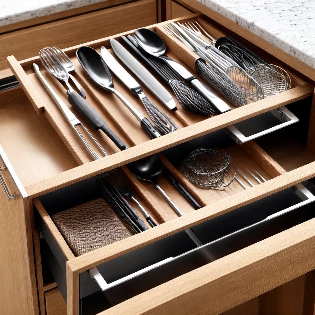 gaveta organizada utensilios cozinha