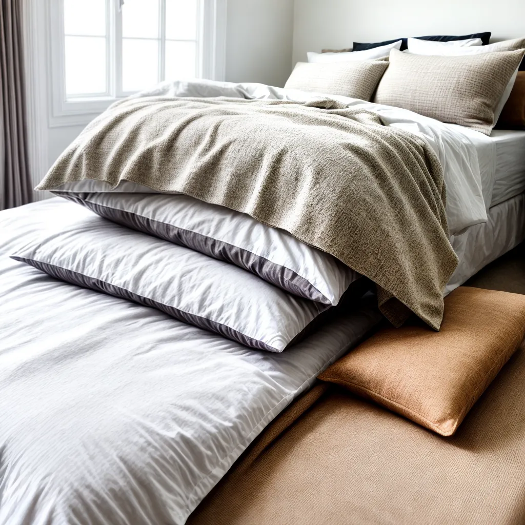 cama arrumada branca confortavel
