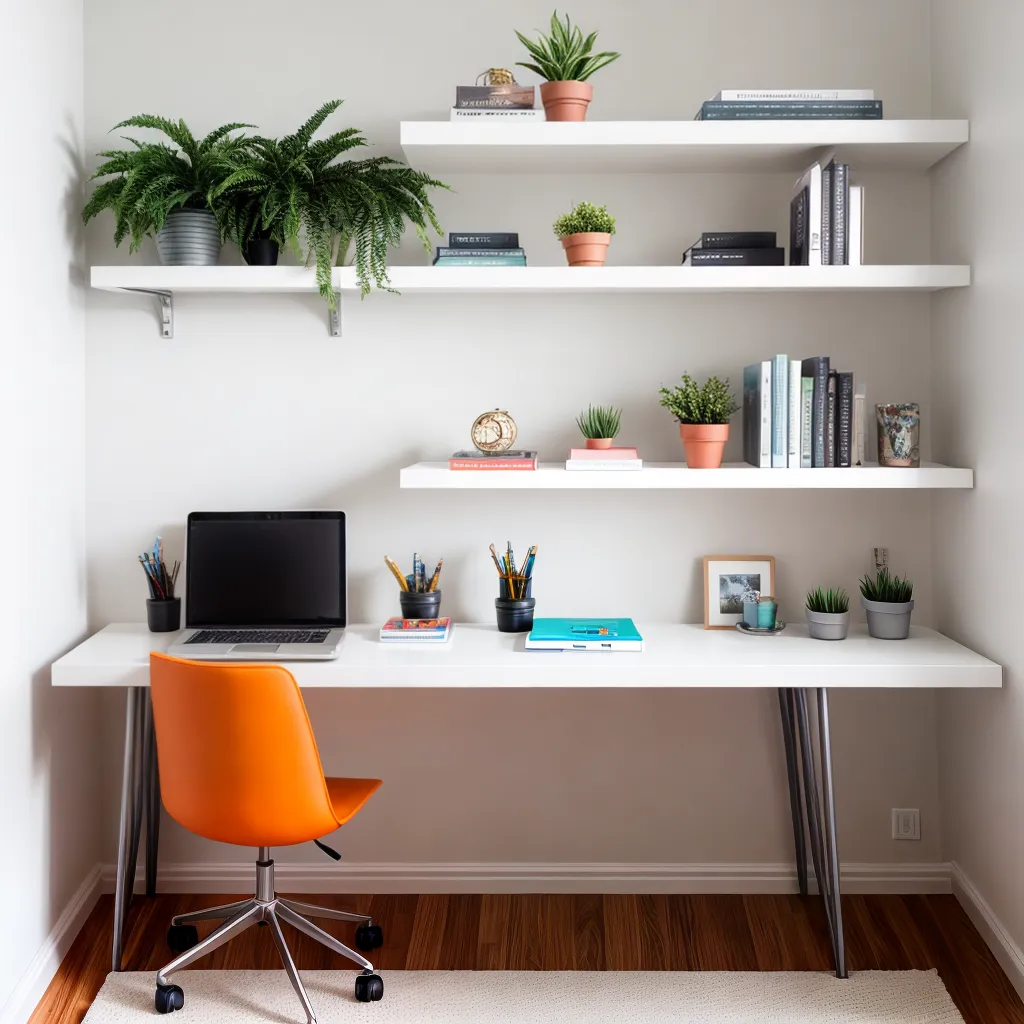 escritorio organizado pequeno mesa potted plant