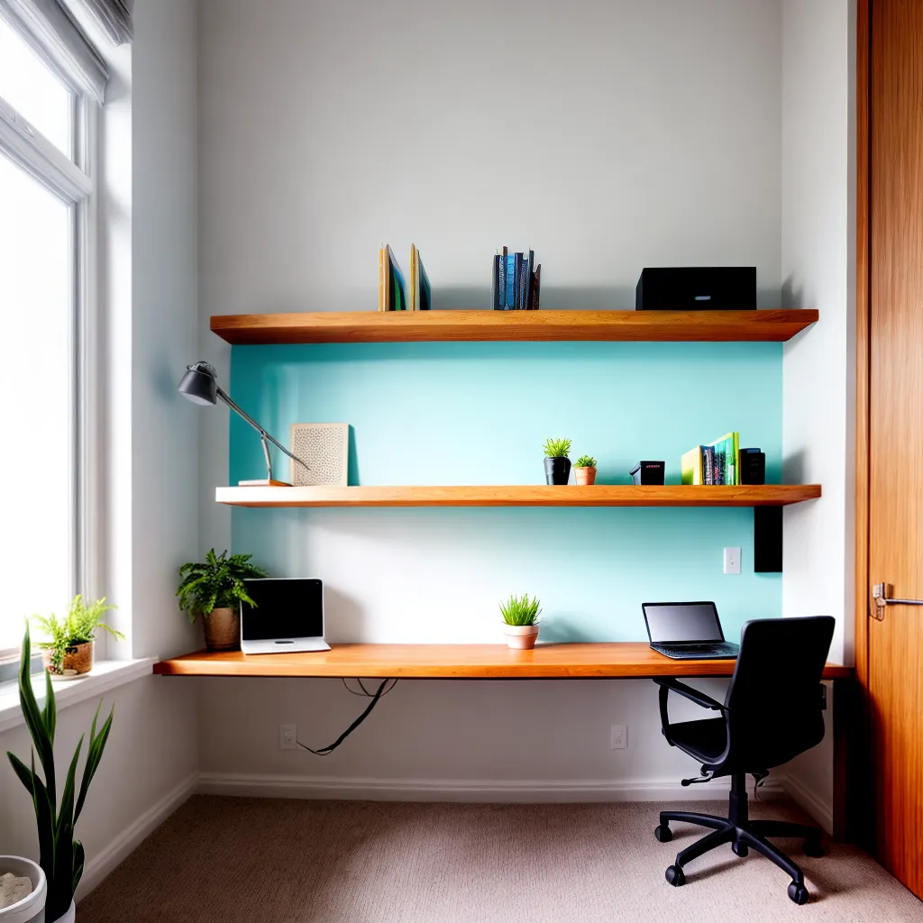 escritorio organizado pequeno confortavel