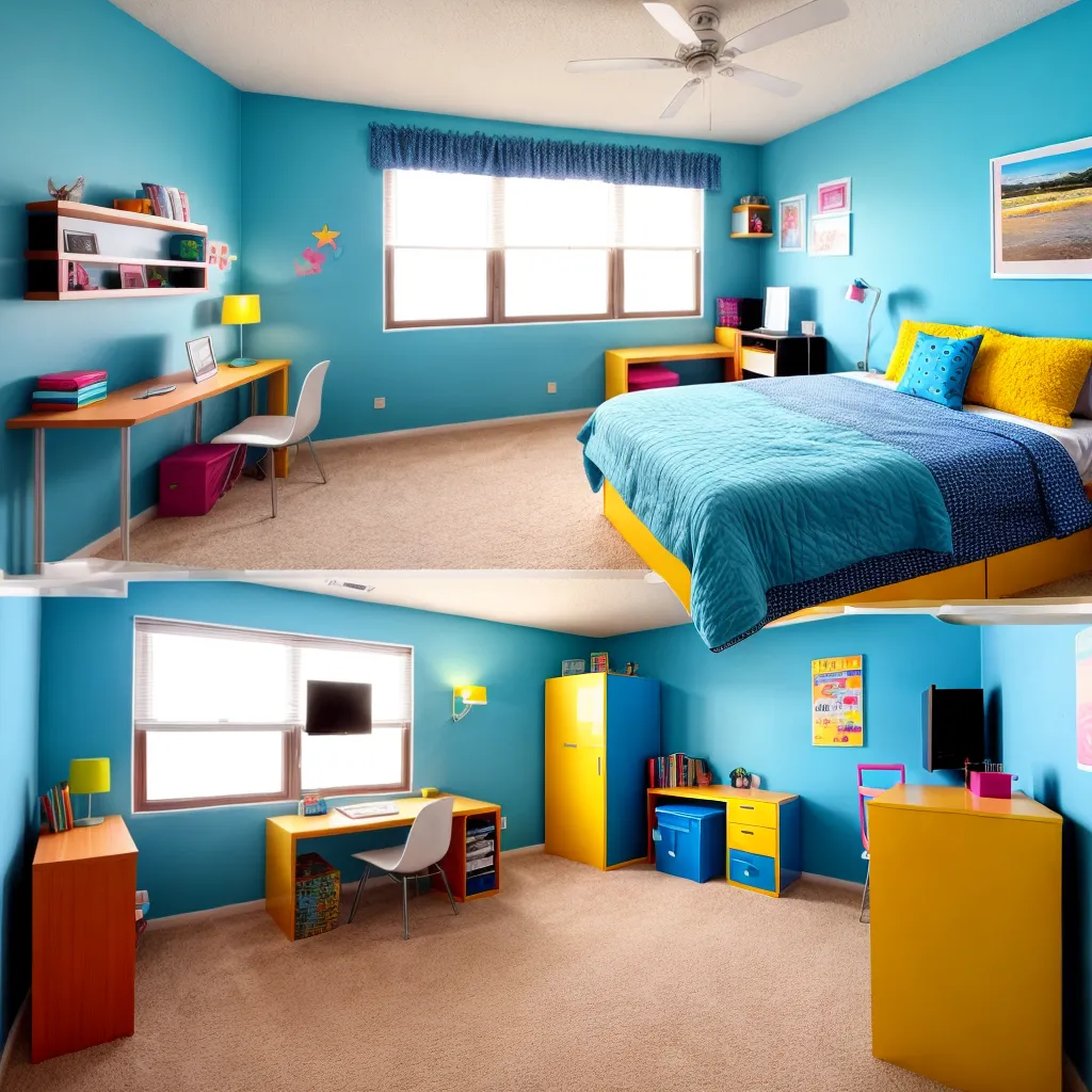quarto adolescente moderno colorido