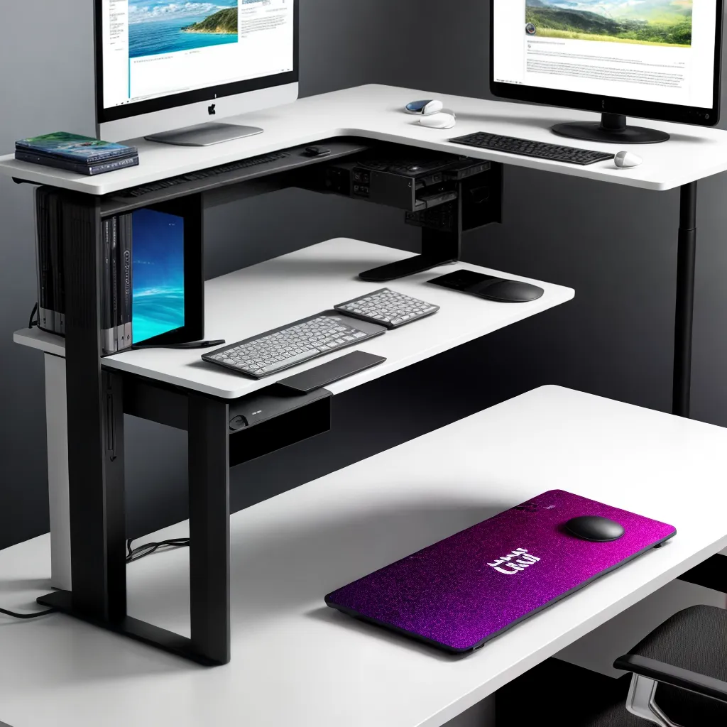 escritorio ergonomico computador organizado