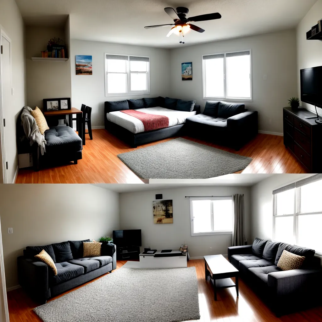 estudio apartamento organizado acolhedor