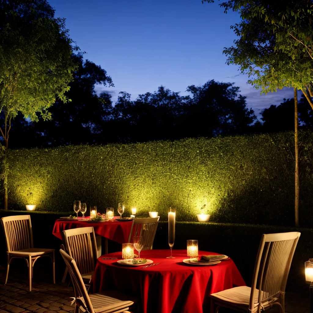 terraco jardim luzes fadas mesa romantico