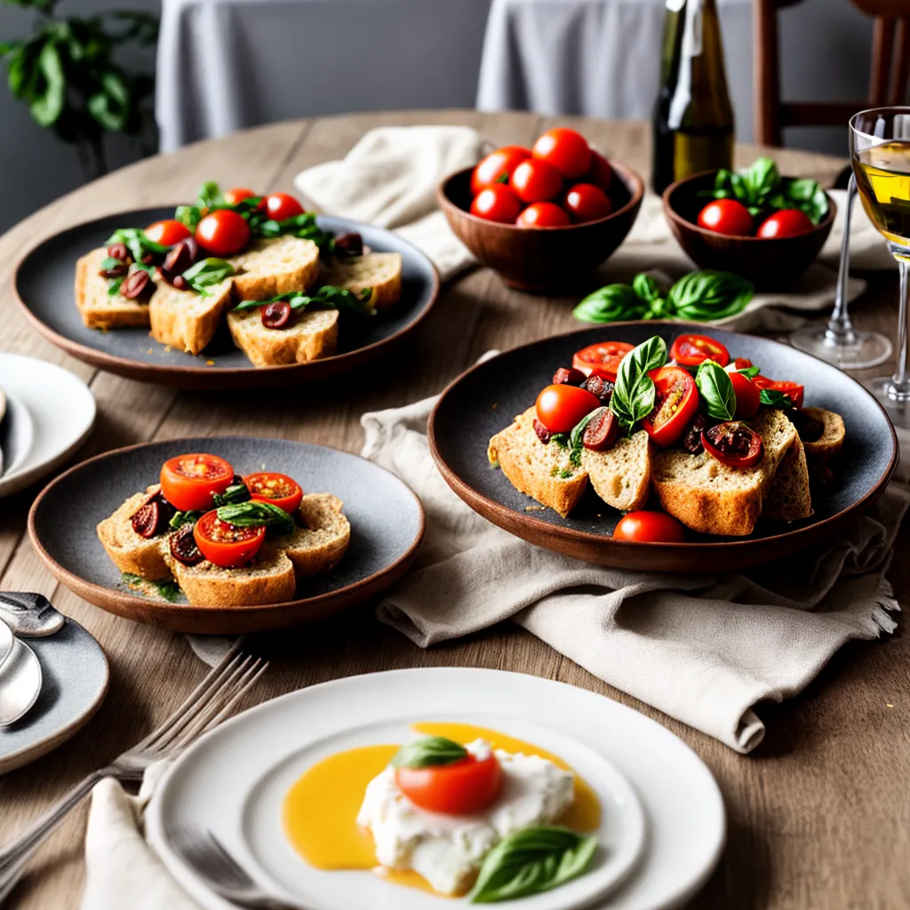 mesa jantar italiana vinho tomate