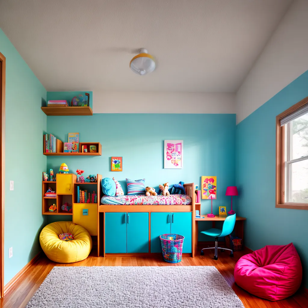 quarto infantil canto colorido organizado