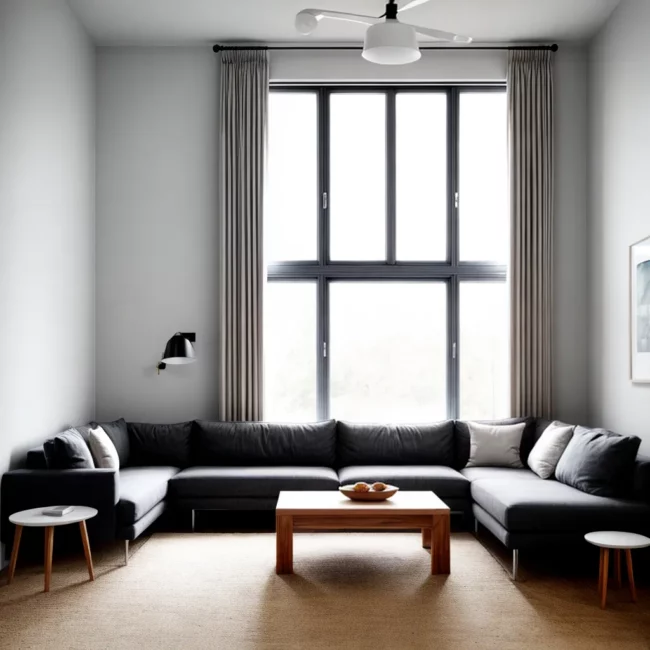 sala minimalista ambiente aconchegante