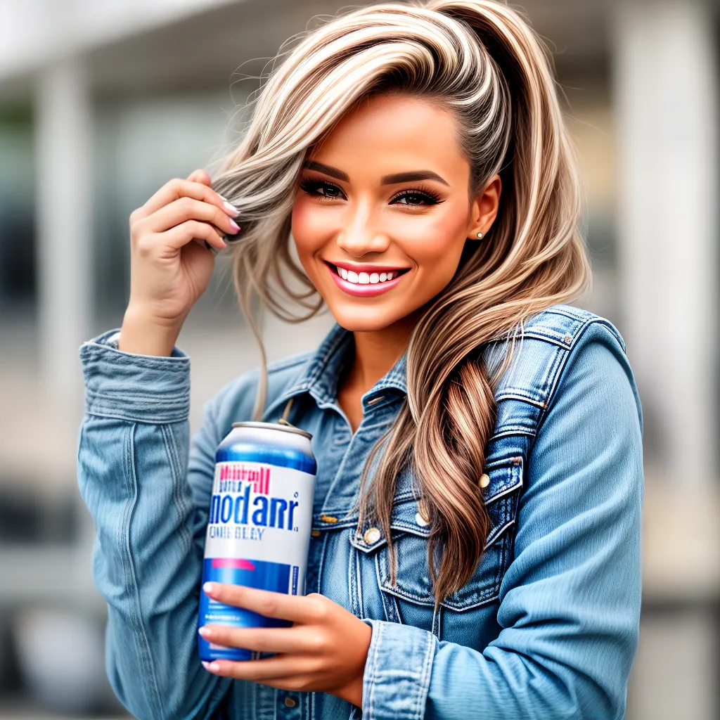 mulher sorrindo segurando hairspray 1