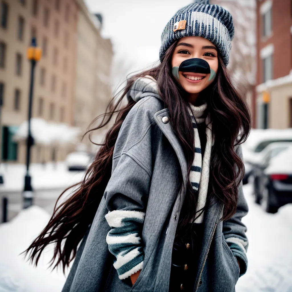 mulher cabelo ondulado inverno