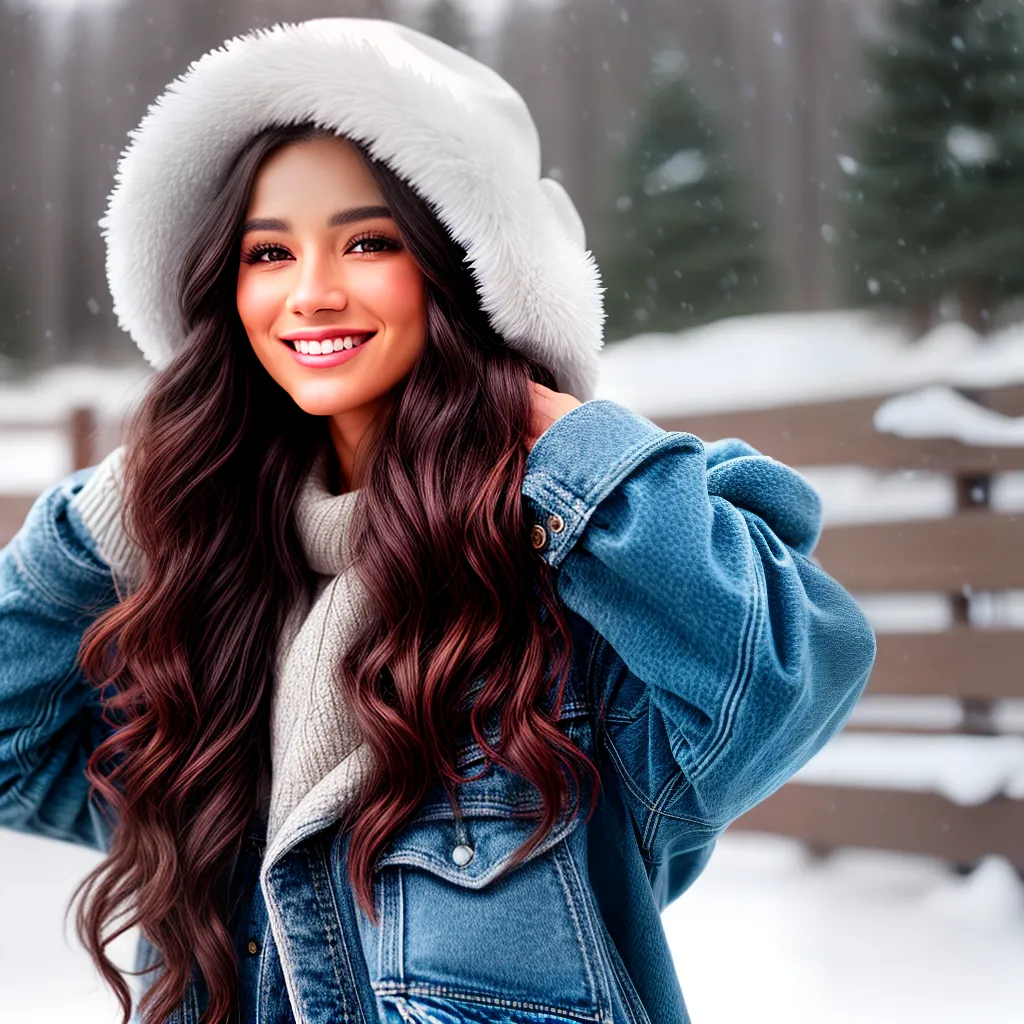 mulher cabelo ondulado inverno sorriso