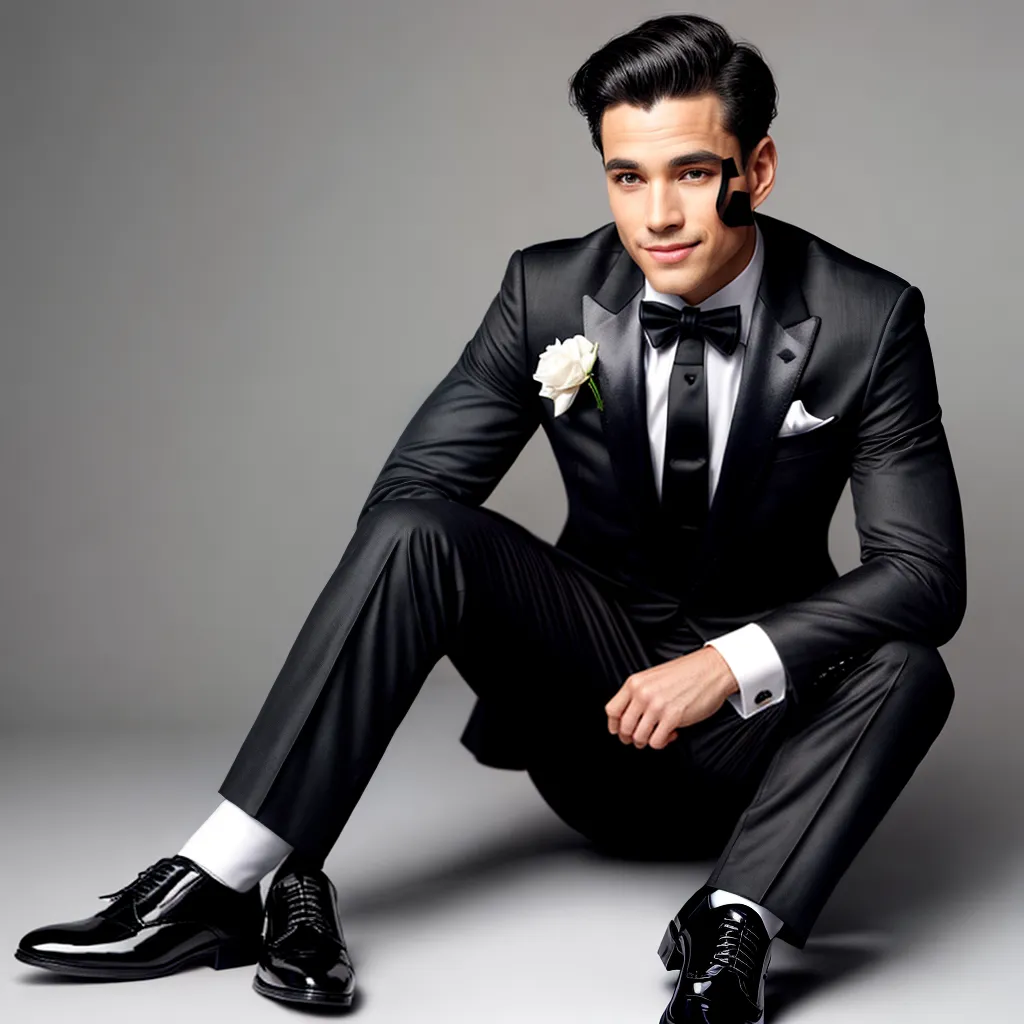 gentleman elegante tuxedo sorriso