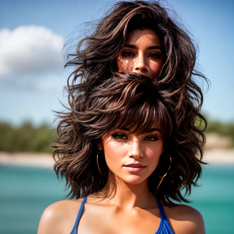 mulher cabelo despojado estilo shag