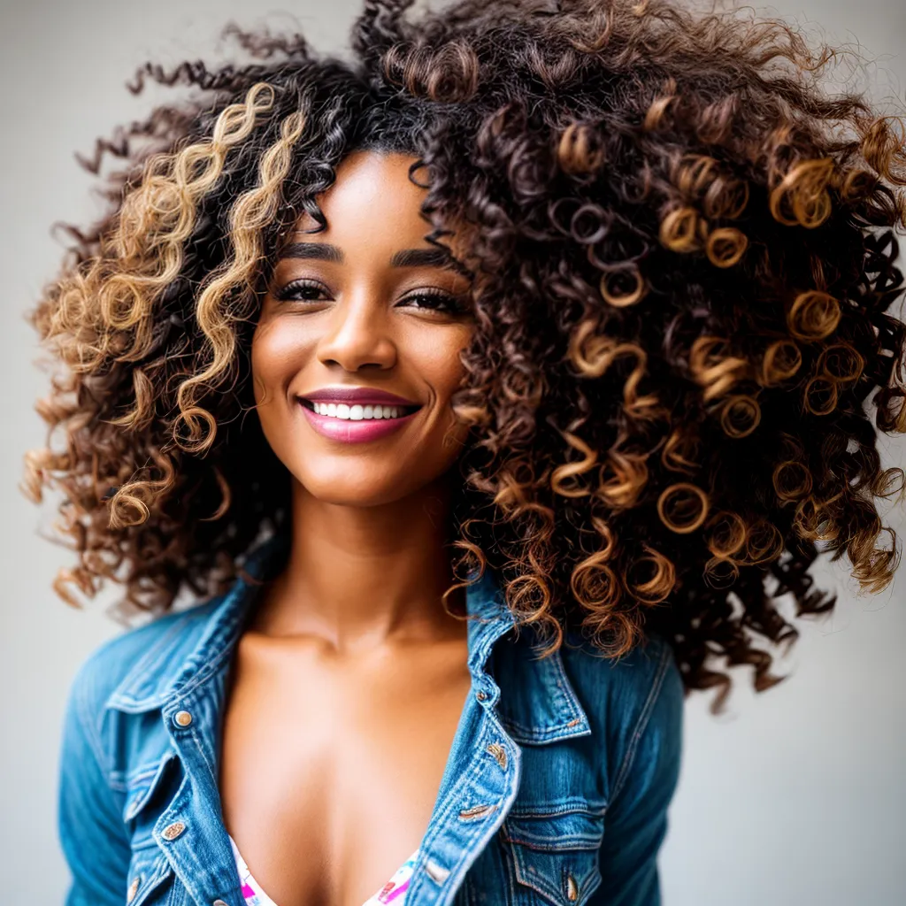 mulher cabelo cacheado sorriso confianca