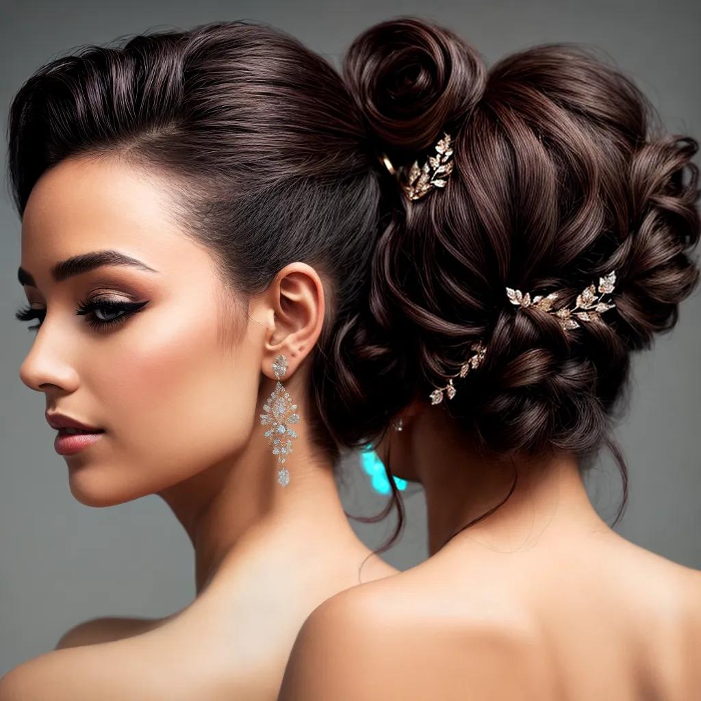 penteado glamouroso mulher acessorios cabelo