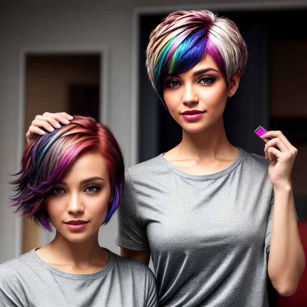 mulher cabelo curto colorido dye mulher cabelo curto colorido dye