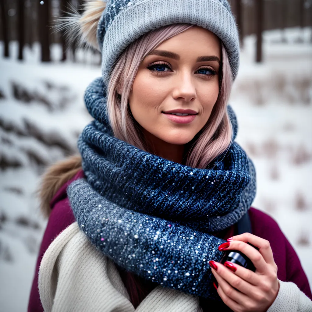 mulher cabelo loiro gelado protecao inverno mulher cabelo loiro gelado protecao inverno