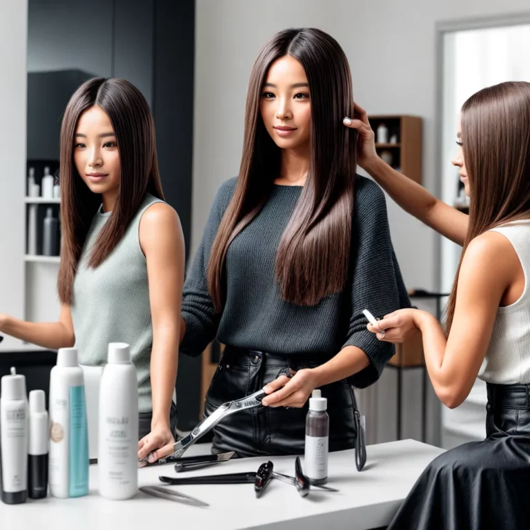 mulher estilosa corte cabelo salao
