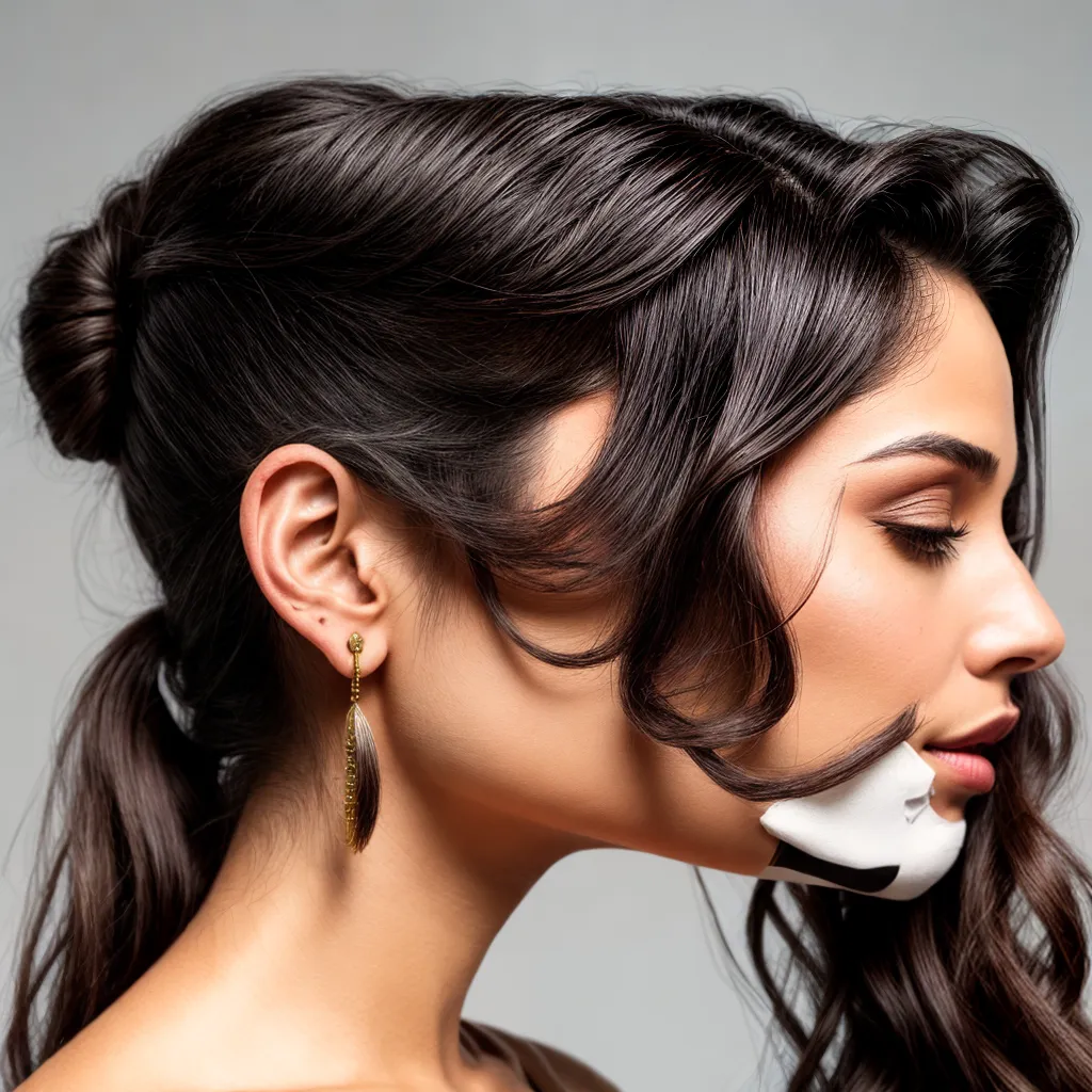 perfil mulher rabo de cavalo ondulado 1