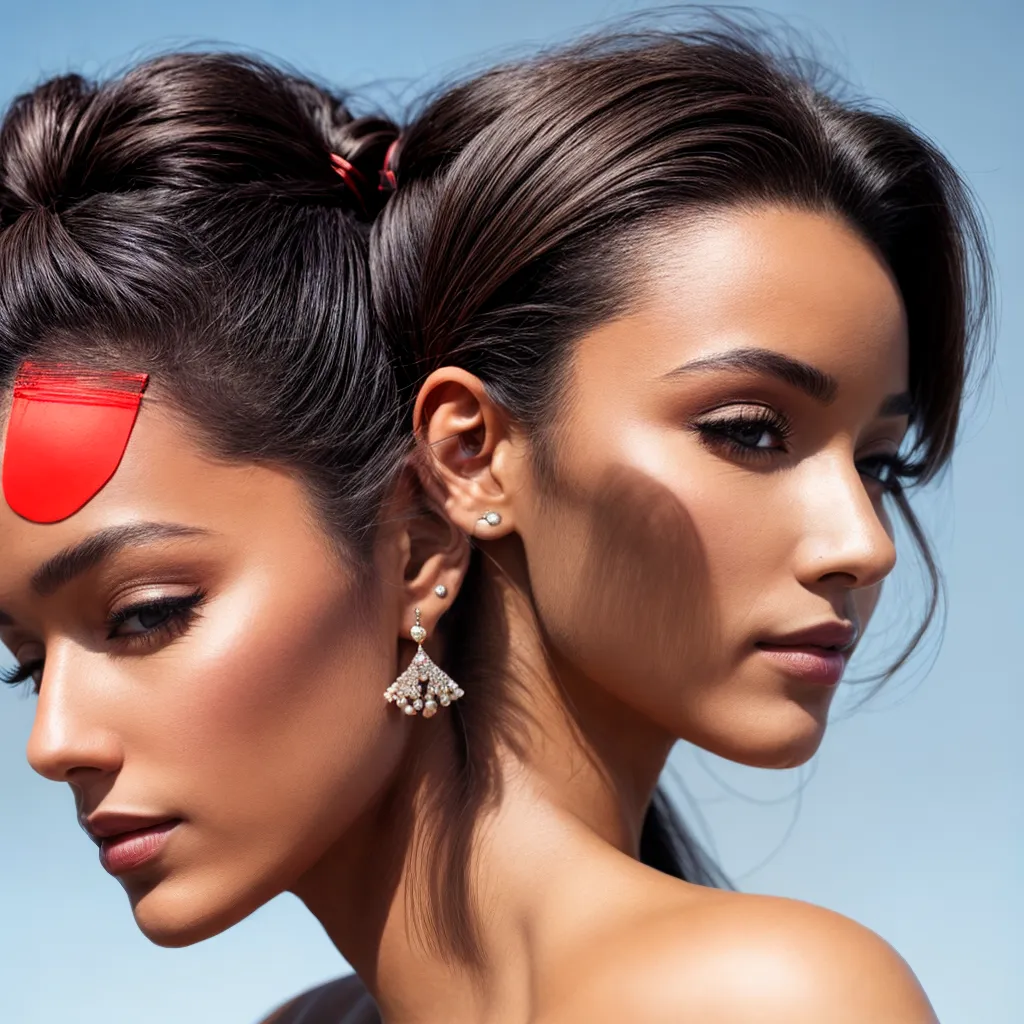 perfil mulher ponytail luz sol