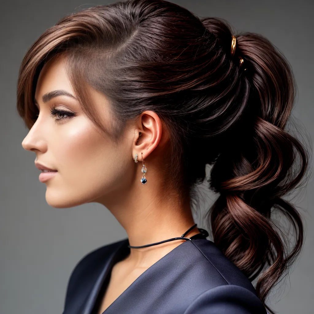 perfil mulher rabo de cavalo elegante 1