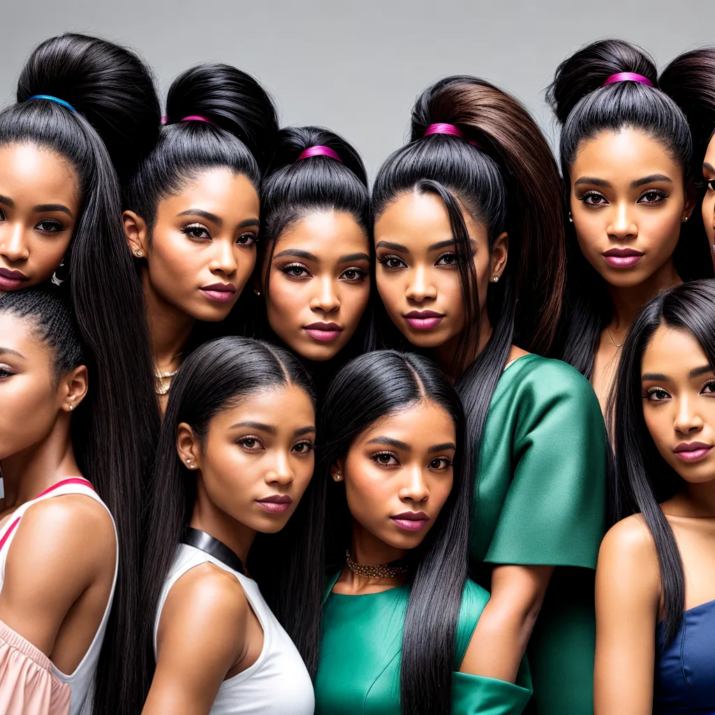 mulheres diversas ponytail estiloso