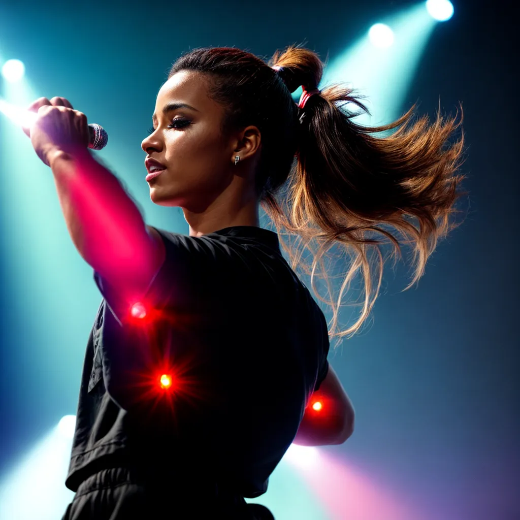 palco silhueta musico ponytail