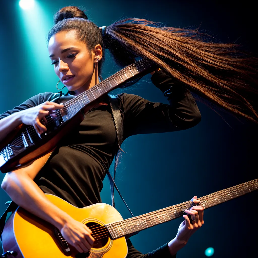 musicista confiante ponytail iconico