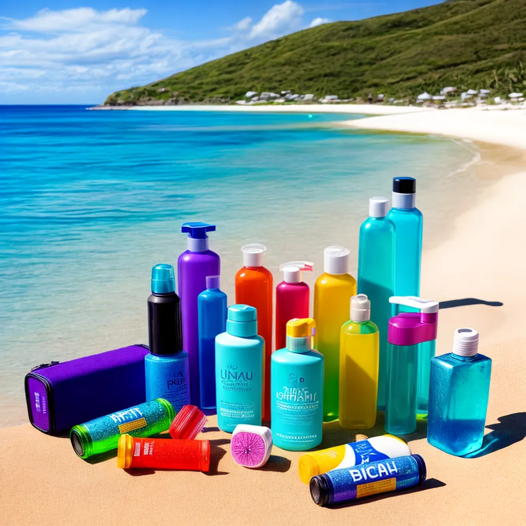 praia tropical mala shampoo viagem
