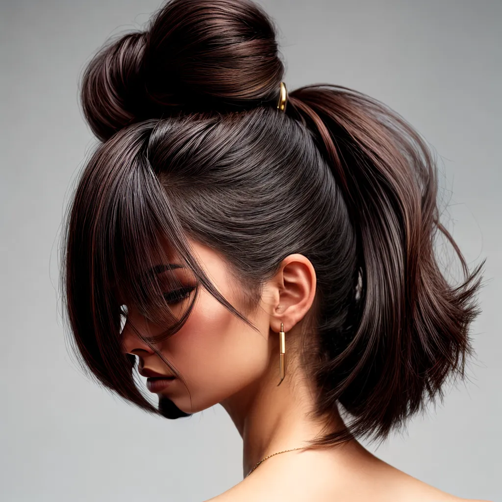 cabelo ponytail glamouroso mulher