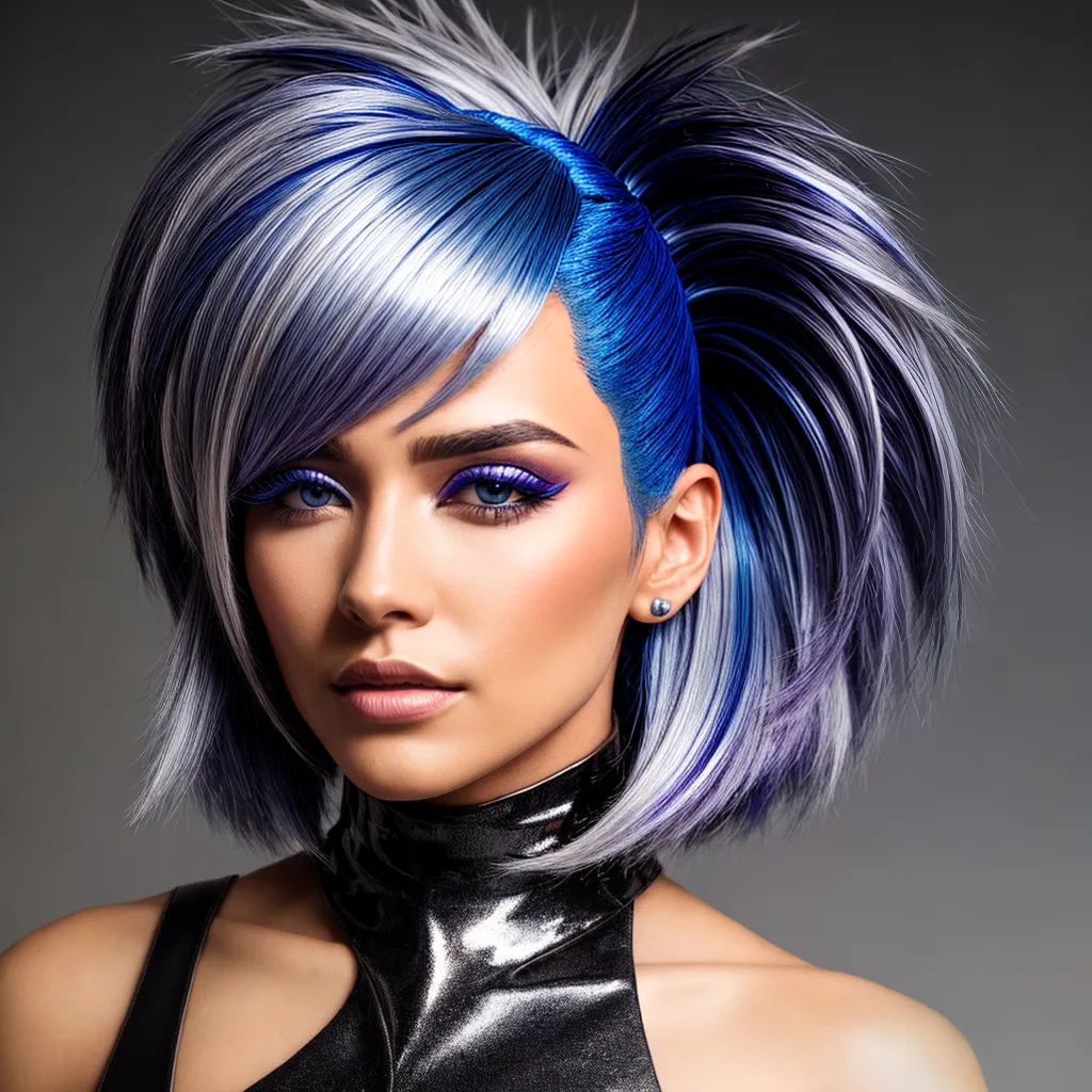 peruca futurista metalica corte assimetrico peruca futurista metalica corte assimetrico
