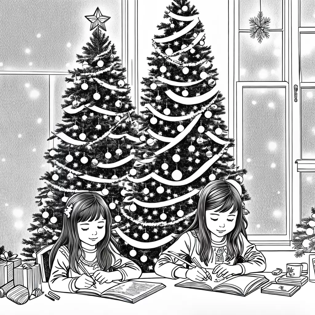 Fotos natal menina mesa colorir arvore neve Fotos natal menina mesa colorir arvore neve