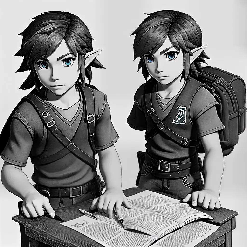 Fotos crianca colorindo link zelda