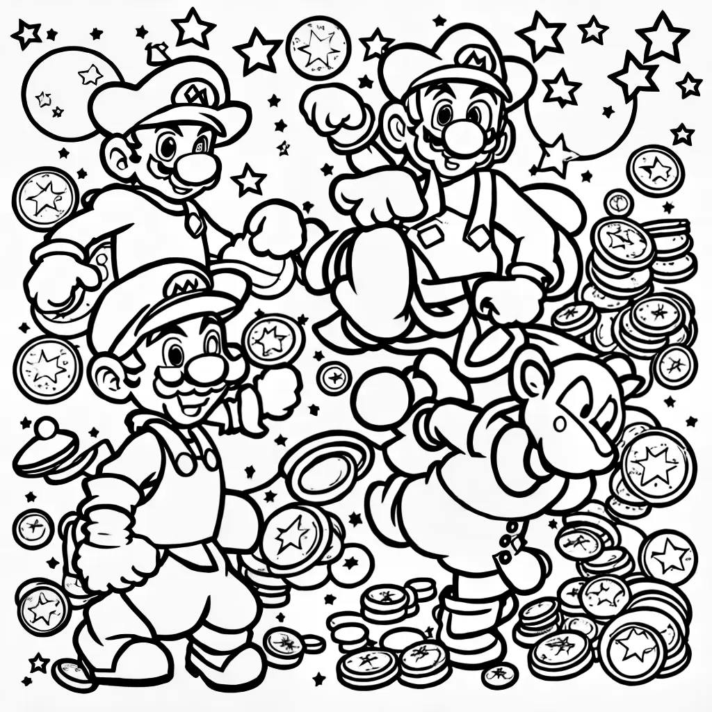 Fotos mario contorno chapeu moedas fungos
