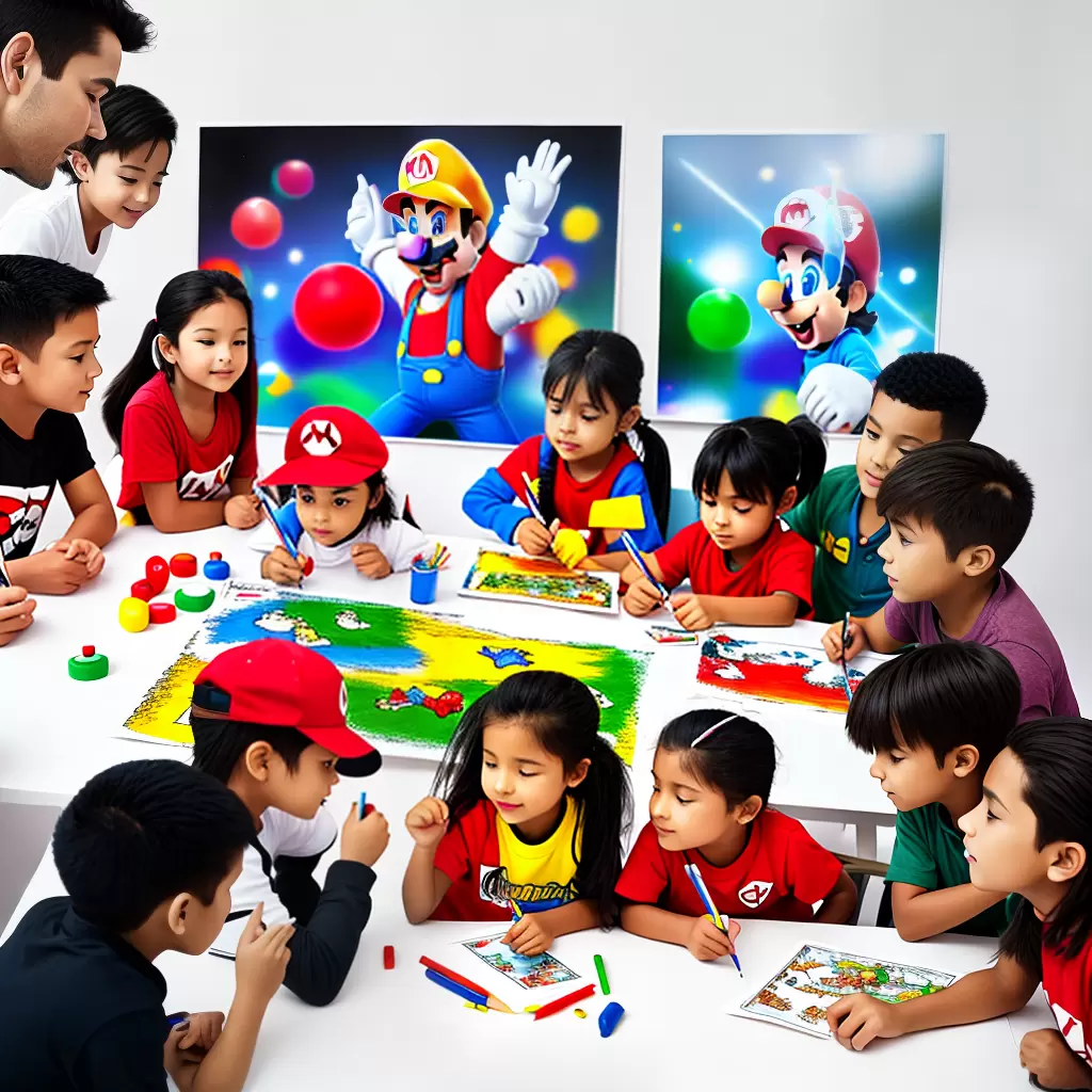 Fotos criancas colorindo super mario