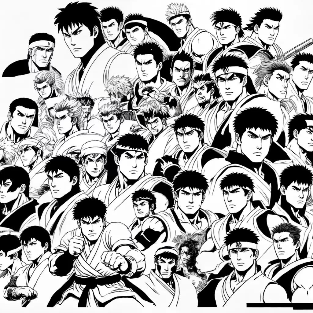 Fotos ryu street fighter contorno colorir