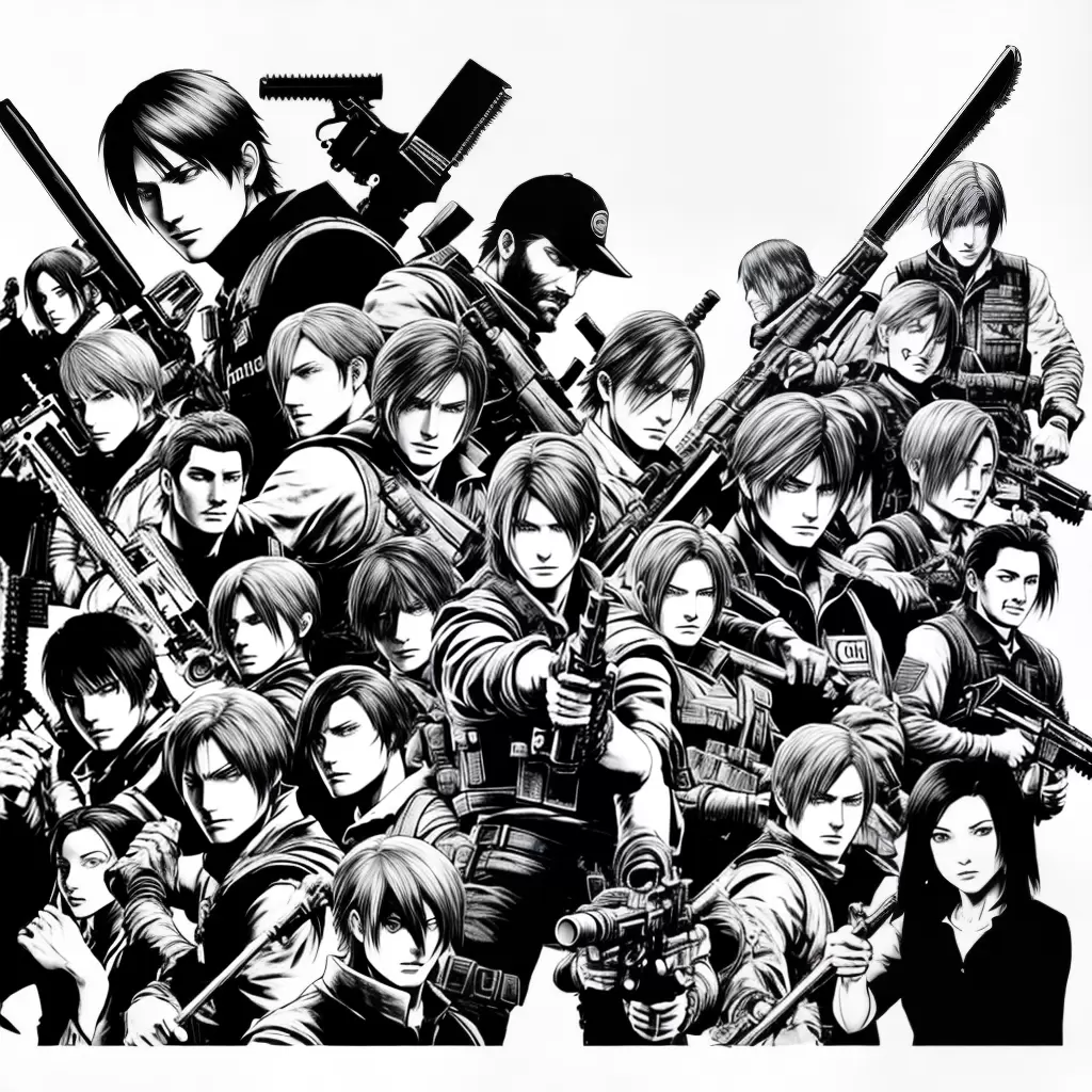 Fotos desenhos resident evil 4 preto branco