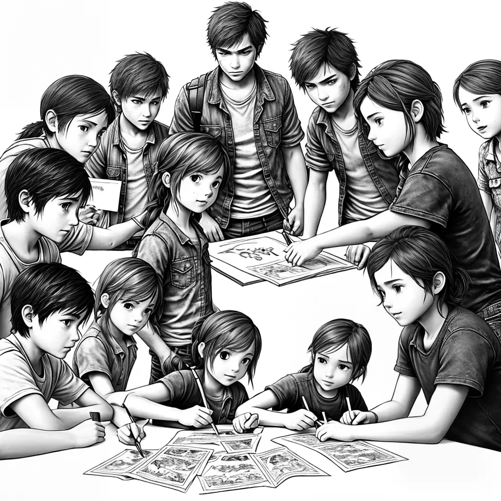 Fotos criancas mesa colorir last of us