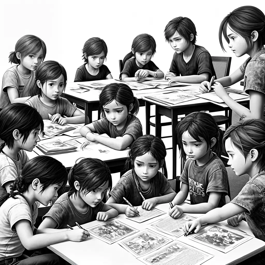 Fotos criancas colorindo personagens last of us 1