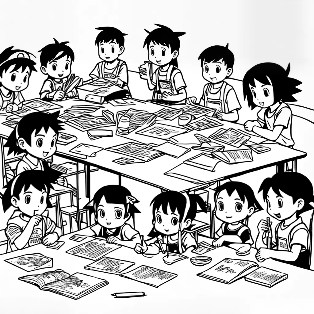 Fotos criancas pokemon colorir mesa