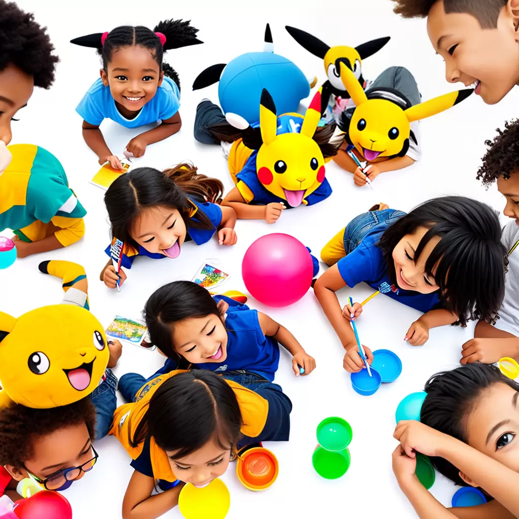 Fotos criancas colorindo pokemon sorrisos