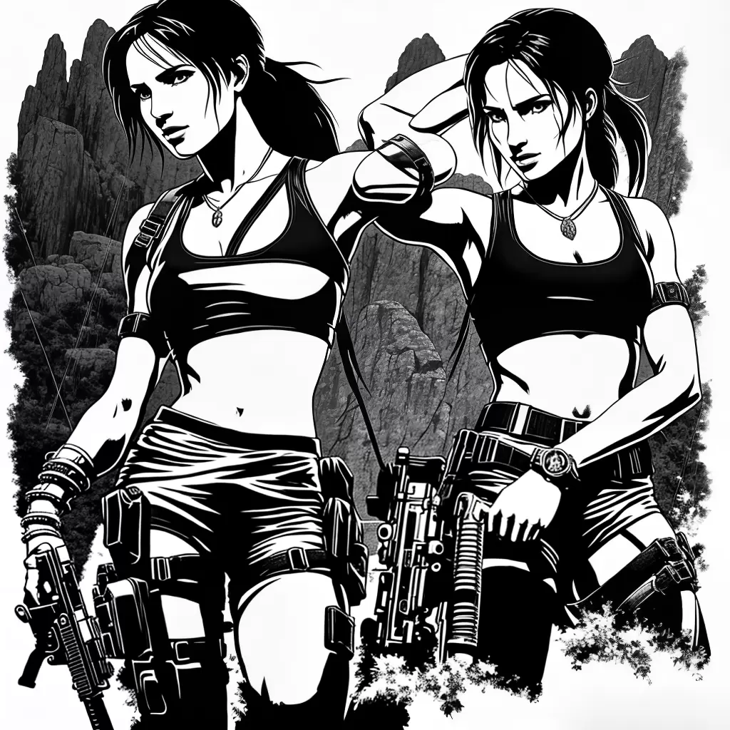 Fotos lara croft pistolas jungle colorir