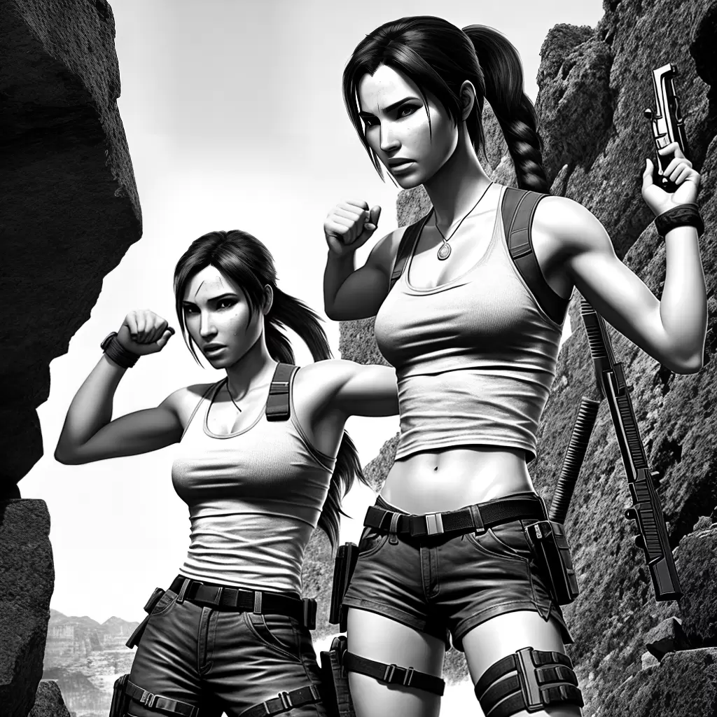 Fotos lara croft pistolas ruinas