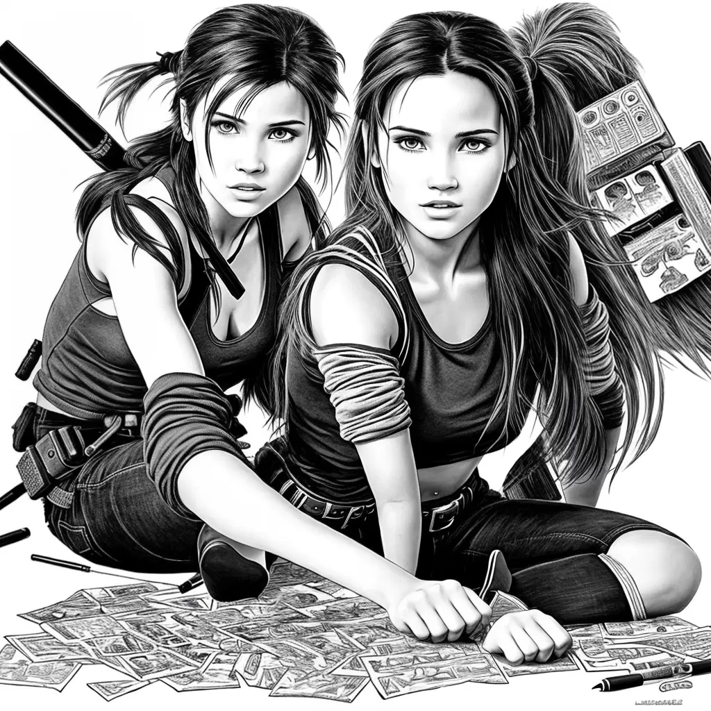 Fotos menina colorindo lara croft aventura
