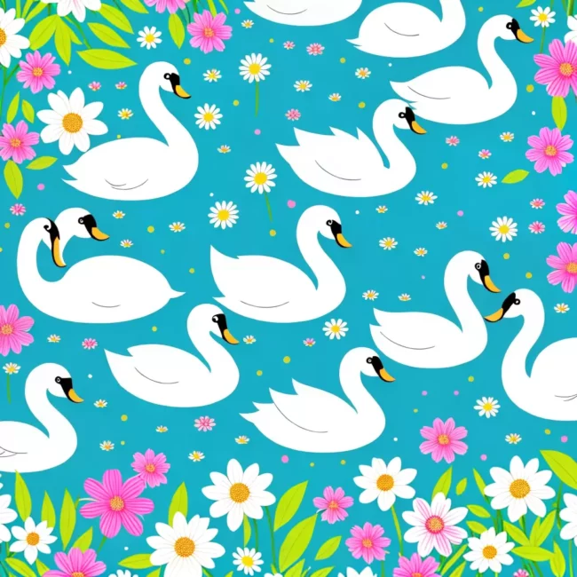 Fotos cisnes kawaii lagoa flores