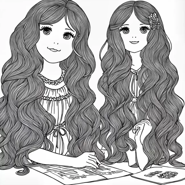 Fotos menina colorindo princesas poster