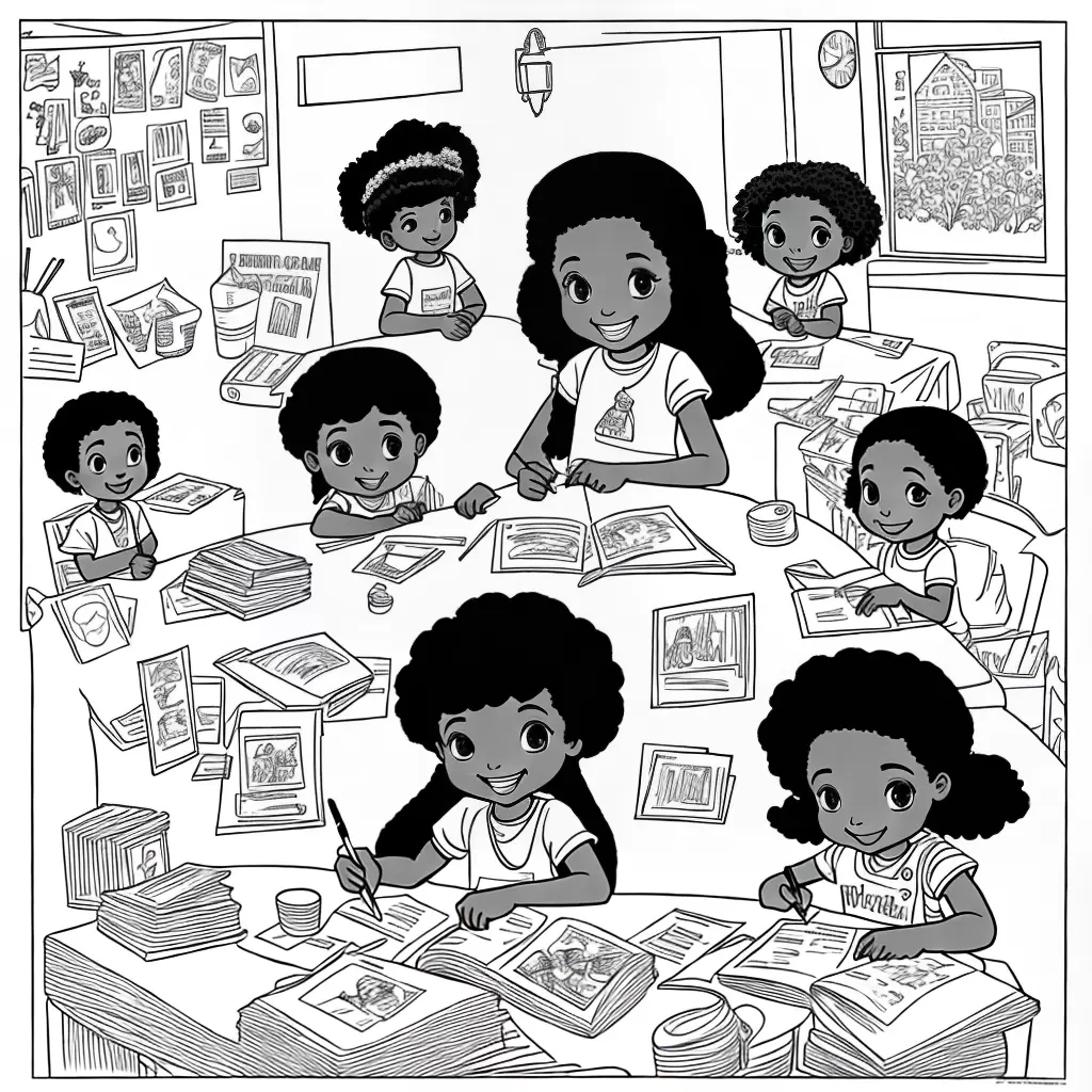Fotos menina colorindo princesas negras
