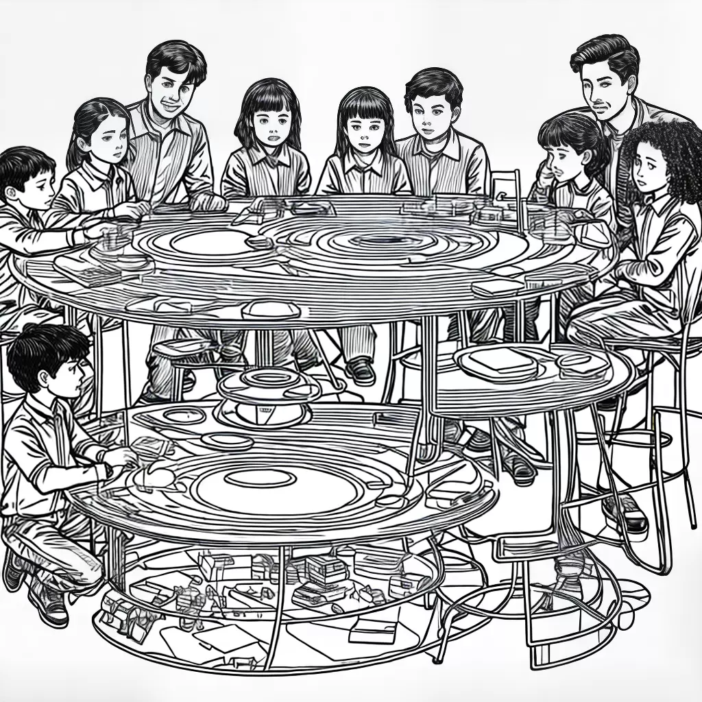Fotos familia futurista mesa holografica robot carro voador