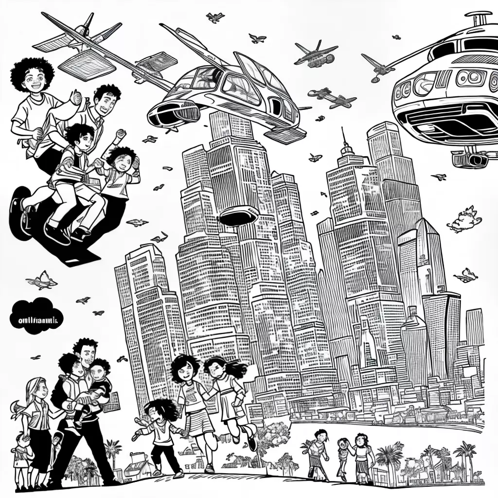 Fotos familia futurista cidade futurista tecnologia
